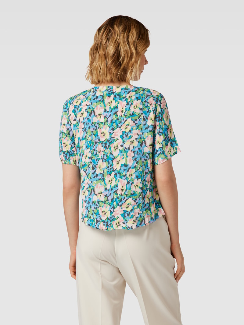 Bluse mit floralem Muster in blau