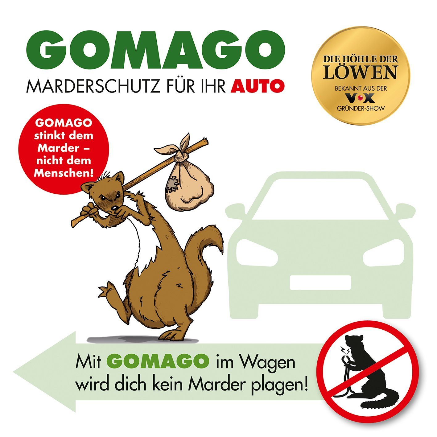 GOMAGO Marderspray Mardervergrämung Auto, 1-St., Marderabwehr vertreibt Marder durch Duftstoff PKW KFZ Auto