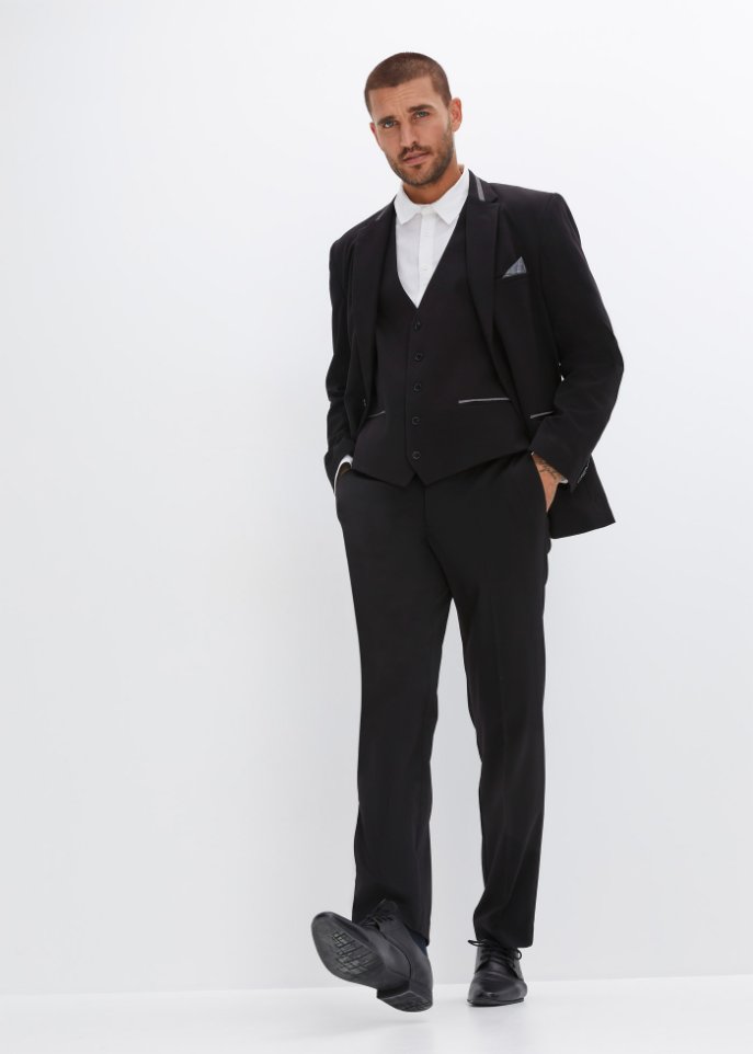 Anzug mit recycelten Polyester. (3-tlg.Set): Sakko, Hose, Weste