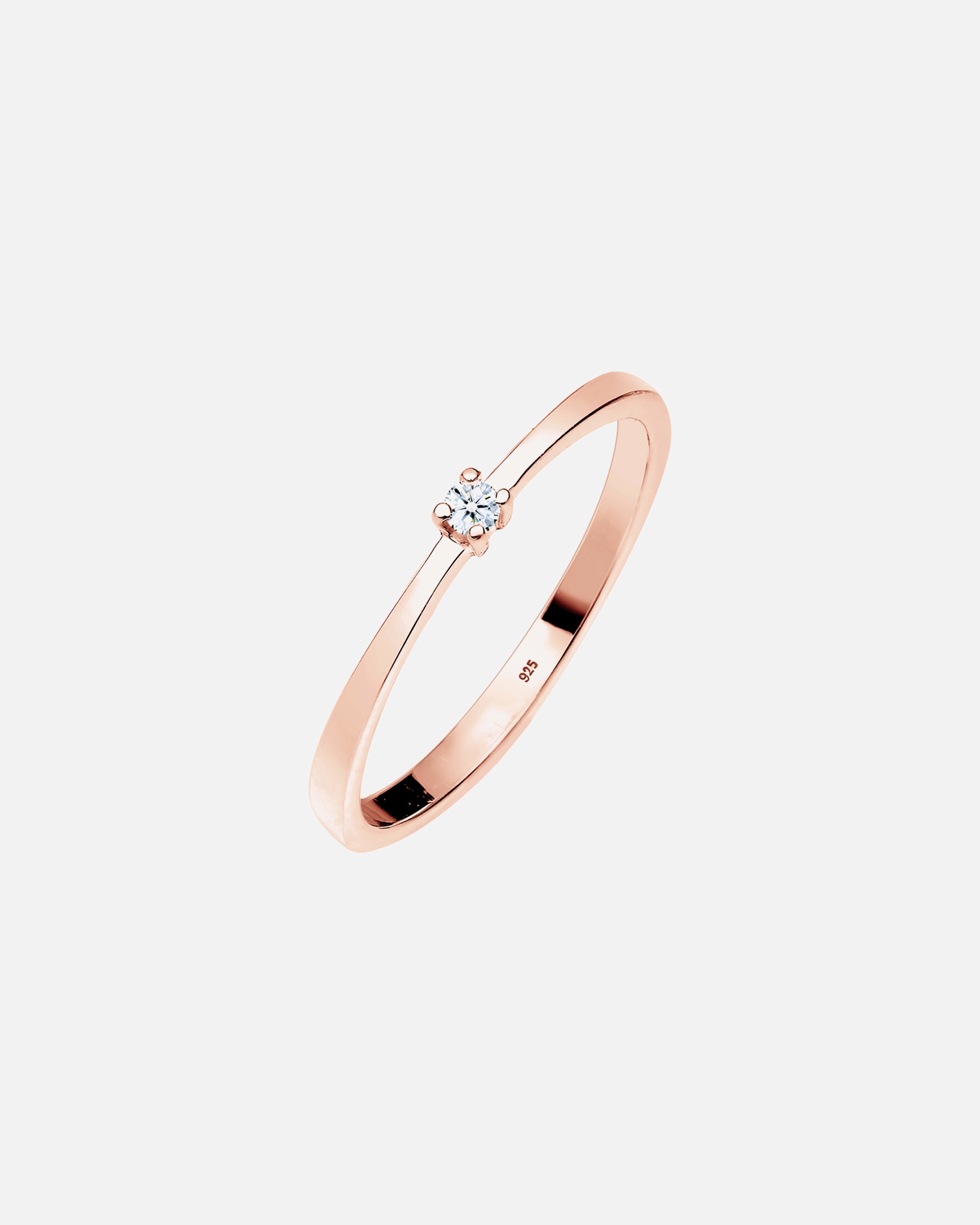 Klasyczny damski pierścionek Elli DIAMONDS z diamentem (0,03 ct) w srebrze próby 925