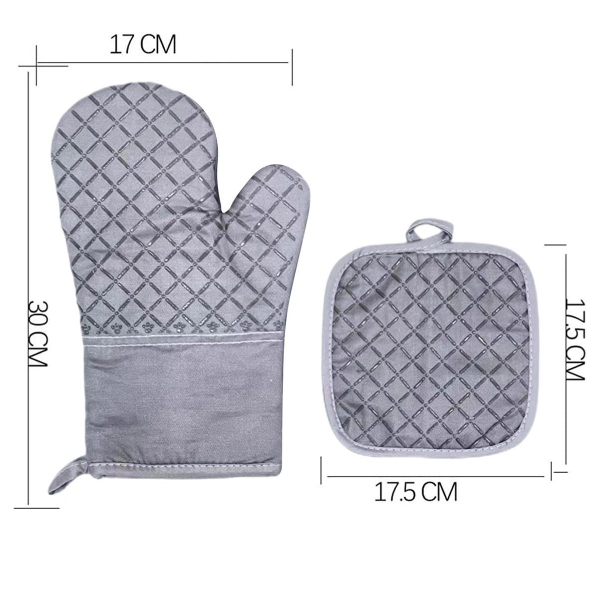 Einemgeld Topflappen Ofenhandschuhe Topflappen 4er Set, 260℃ Hitzebeständige Topfhandschuhe