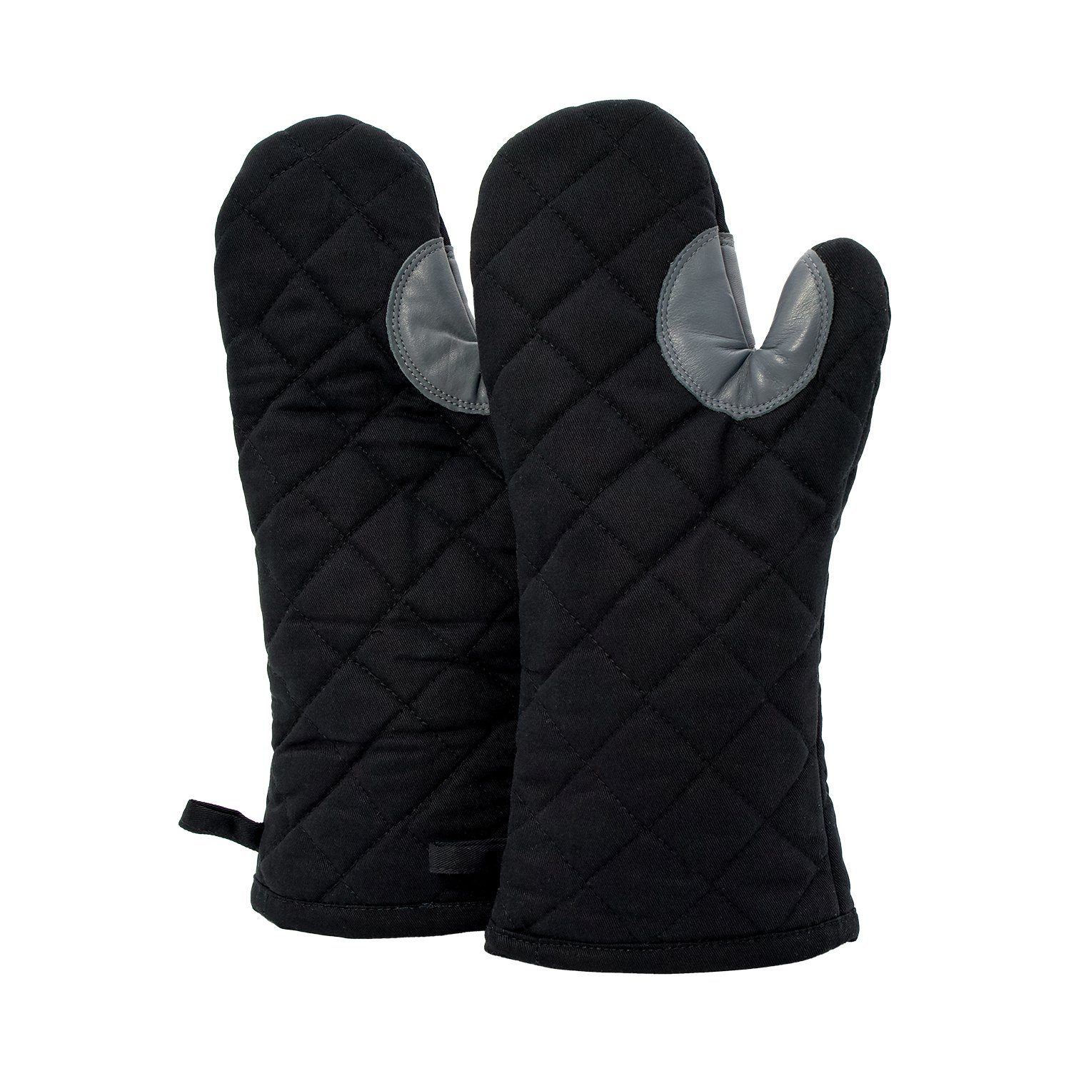 Food & Best Friends Topfhandschuhe Ofenhandschuhe, (1-tlg., 1 Paar), Backhandschuh mit Anti-Rutsch-Patch, hitzebeständig, schwarz