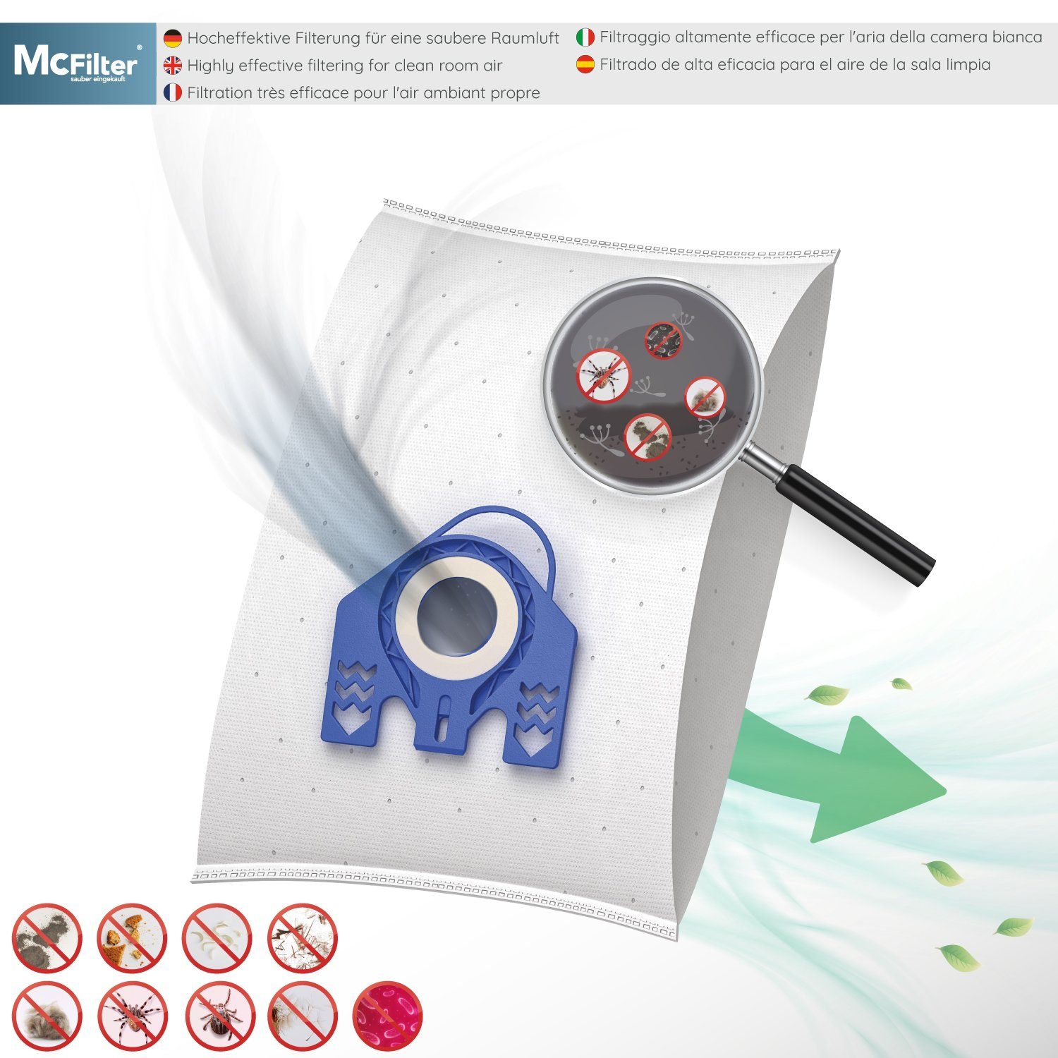 McFilter Staubsaugerbeutel >MAXI BOX< (16+8), passend für Miele Staubsauger GN Serie, S2 S4 S5 S6 S8, Complete C2/C3, Classic C1, wie 10408410, 16 St., inkl. 8 Filter, Top Miele Alternative zu 9917730