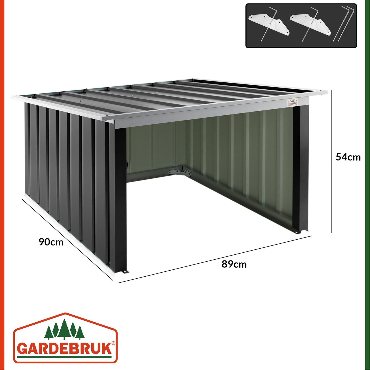 Casaria Gardebruk® Mähroboter Garage Anthrazit Metall 89x90x54cm