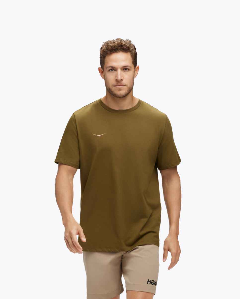 Grafisk SS T-skjorte Dark Olive