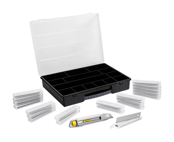 Stanley STHT10019-9 Interlock-afbryderkniv 18 mm + 20 x 10 afbryderknive 18 mm i organizer