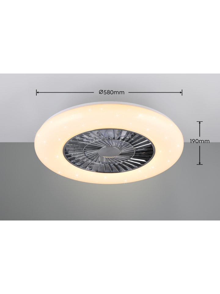 Reality Leuchten Ventilator VISBY in chrom günstig kaufen 60 cm