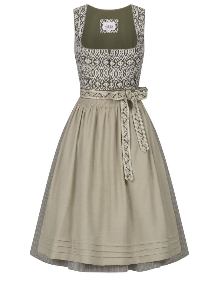 Nübler Midi Dirndl Gudrun in Oliv günstig kaufen