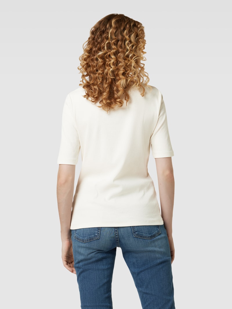 T-Shirt mit Rundhalsausschnitt Modell 'Mila' in offwhite