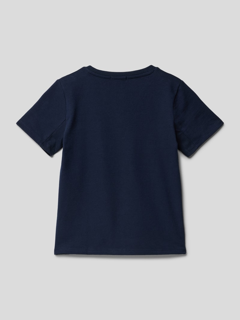 T-Shirt mit Knopfleiste in marineblau