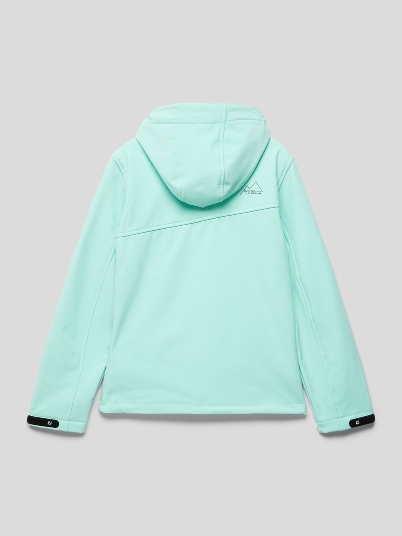 Softshell-Jacke mit Label-Detail in helltürkis
