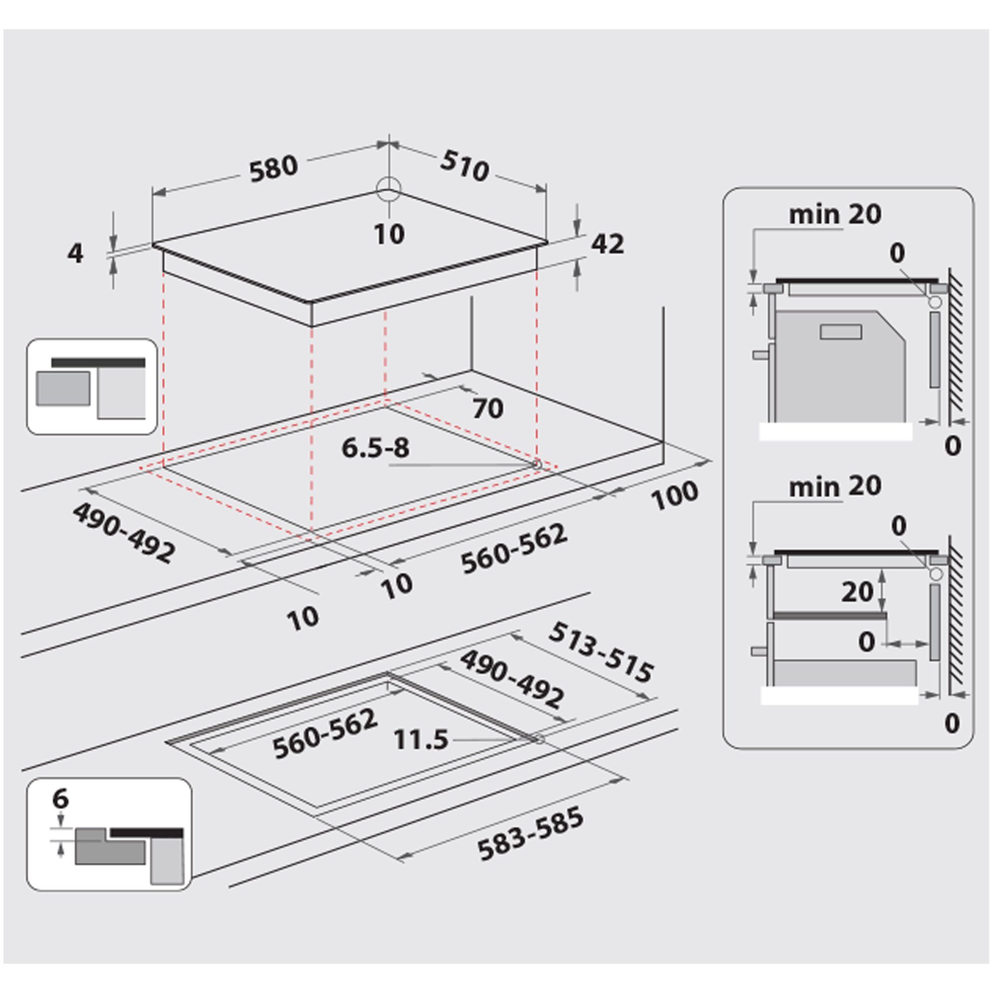 IGNIS Elektro-Kochfeld, Rahmenlos, Kindersicherung, Touch-Control-Steuerung
