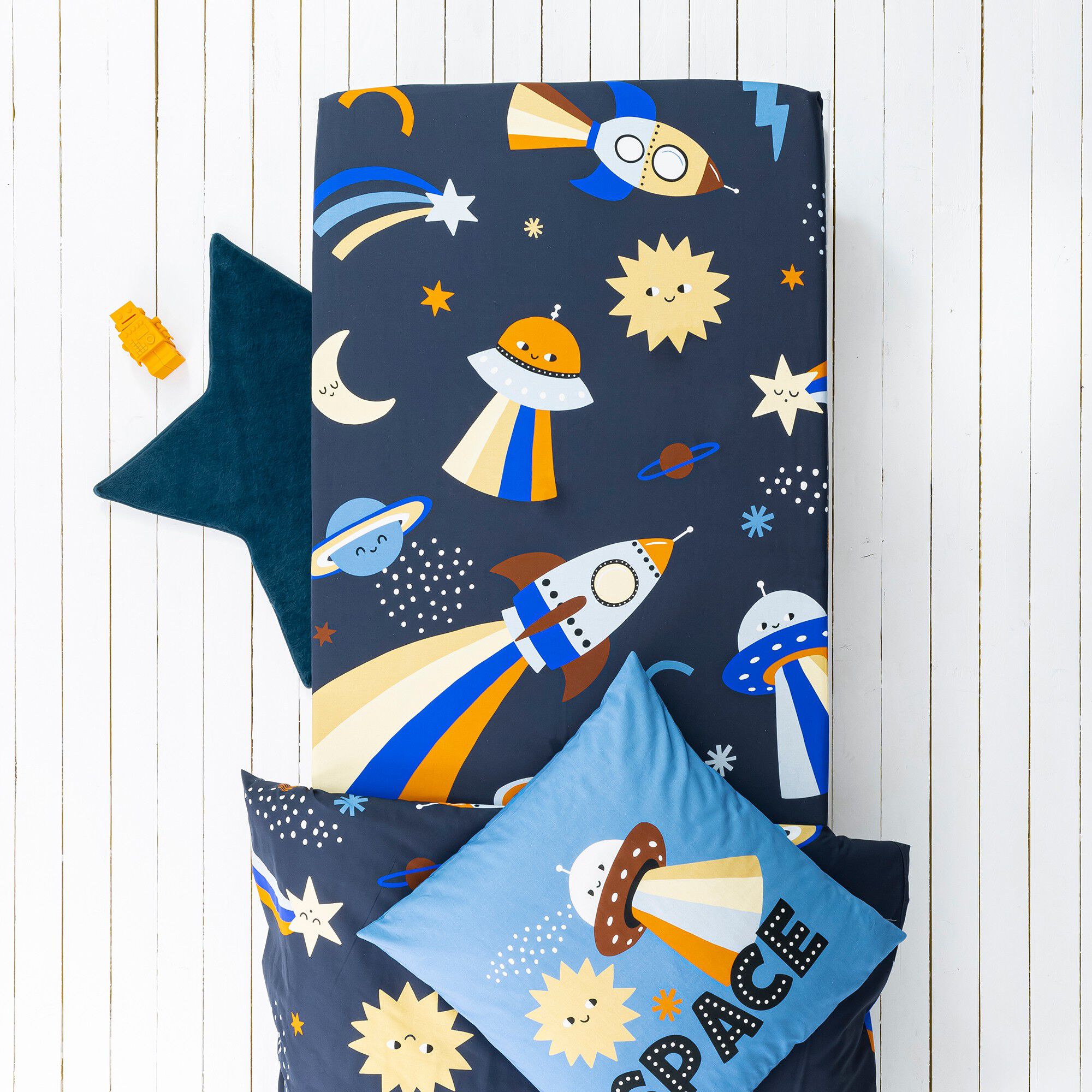 Linge de lit enfant Galaxy imprimé chat 1 personne