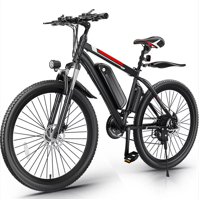 Gocio 500W Electric Bike 26 Electric Bicycle for Adults with Cruise Control System Ebike, Mountain Bike with Removable 375Wh Lithium-Ion Battery 50 Miles, 21 Speed Commuter Bike for Man Woman