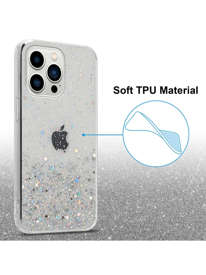 cadorabo Hülle für Apple iPhone 13 PRO Glitter in Transparent mit Glitter günstig kaufen onesize