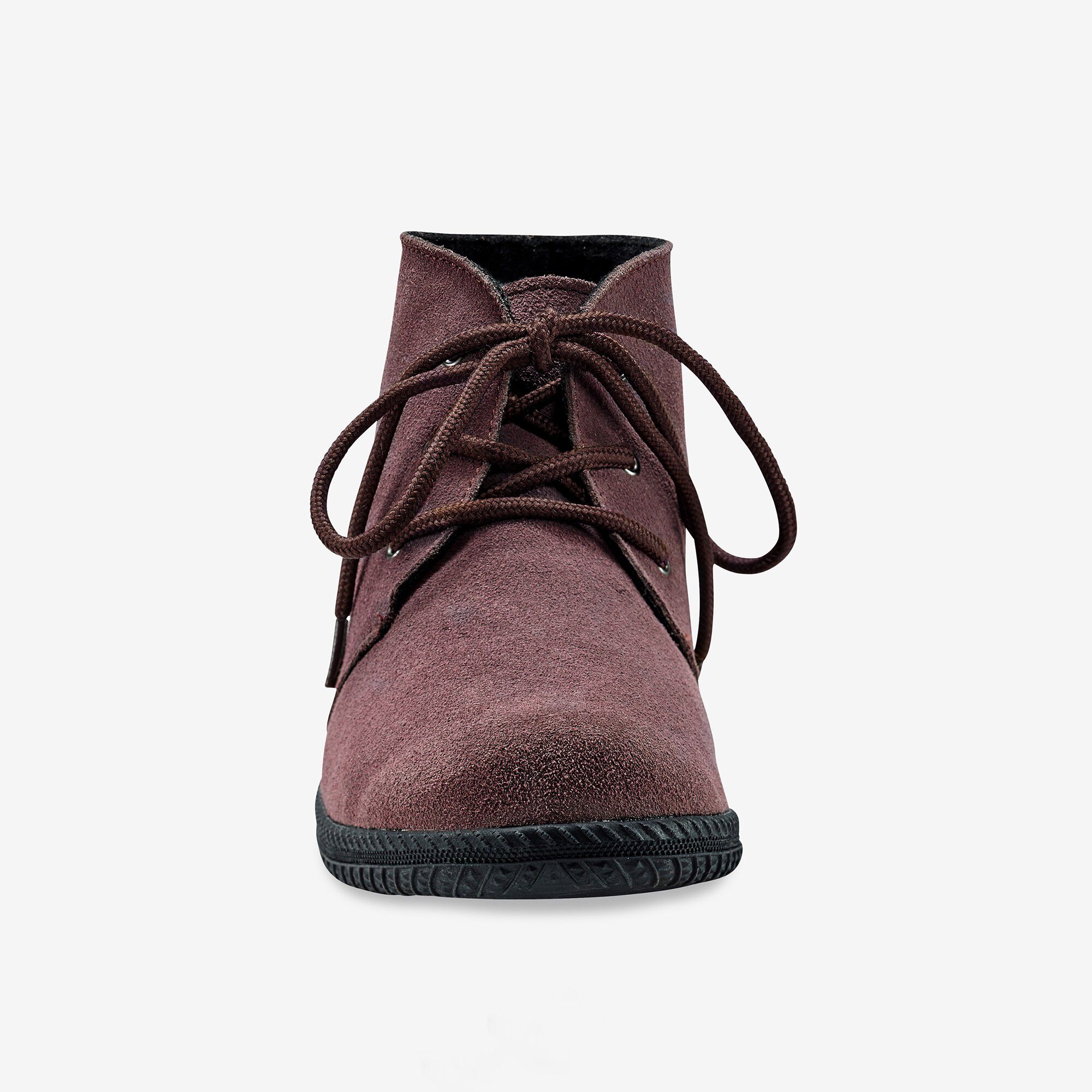 Bottines à lacet en croûte de cuir