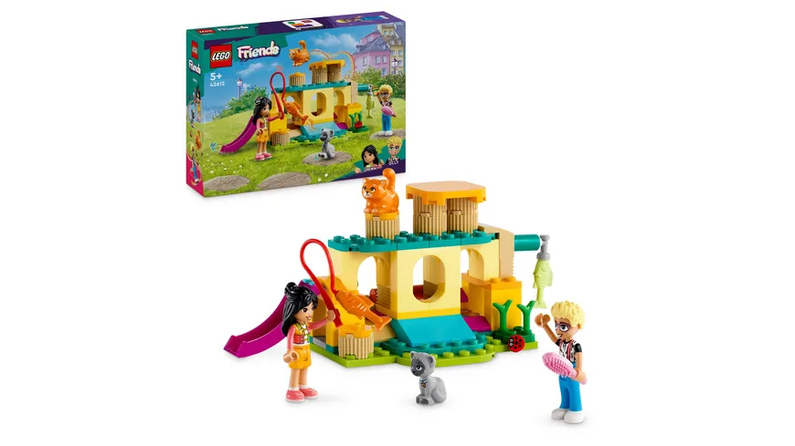LEGO Friends 42612 Abenteuer auf dem Katzenspielplatz, Set mit Spielzeug-Tieren