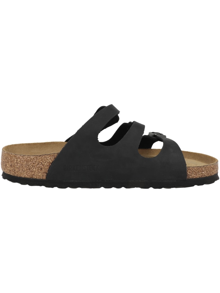 Birkenstock Sandale Florida SFB geöltes Nubukleder Weichbettung normal in schwarz günstig kaufen