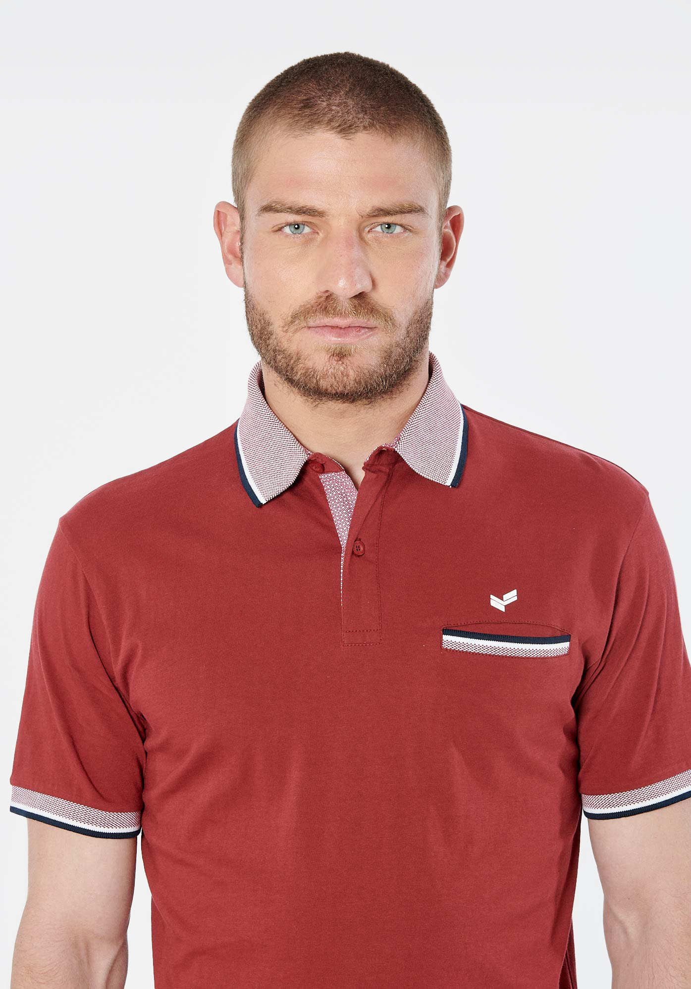 RAFA   Polo bordeaux homme 100% coton