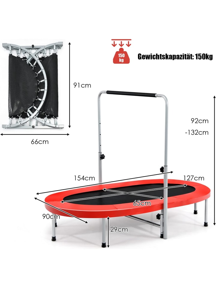 COSTWAY 2 Personen Trampolin in Rot günstig kaufen 155 cm
