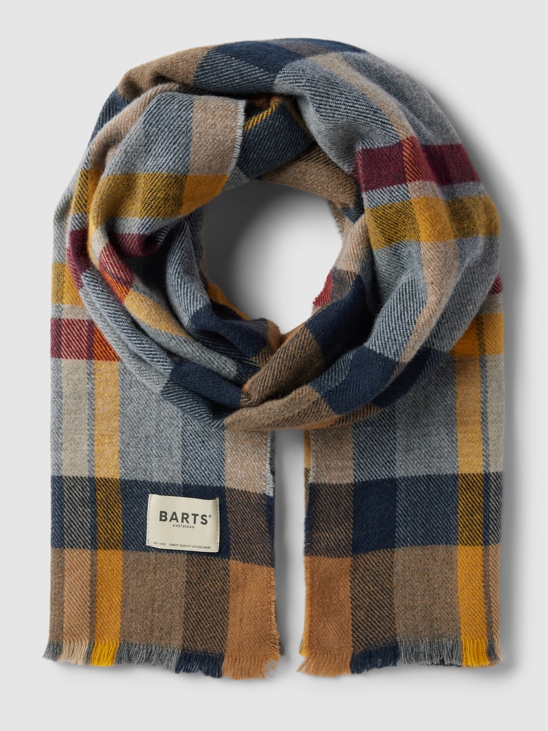 Schal mit Tartan-Karo in marineblau