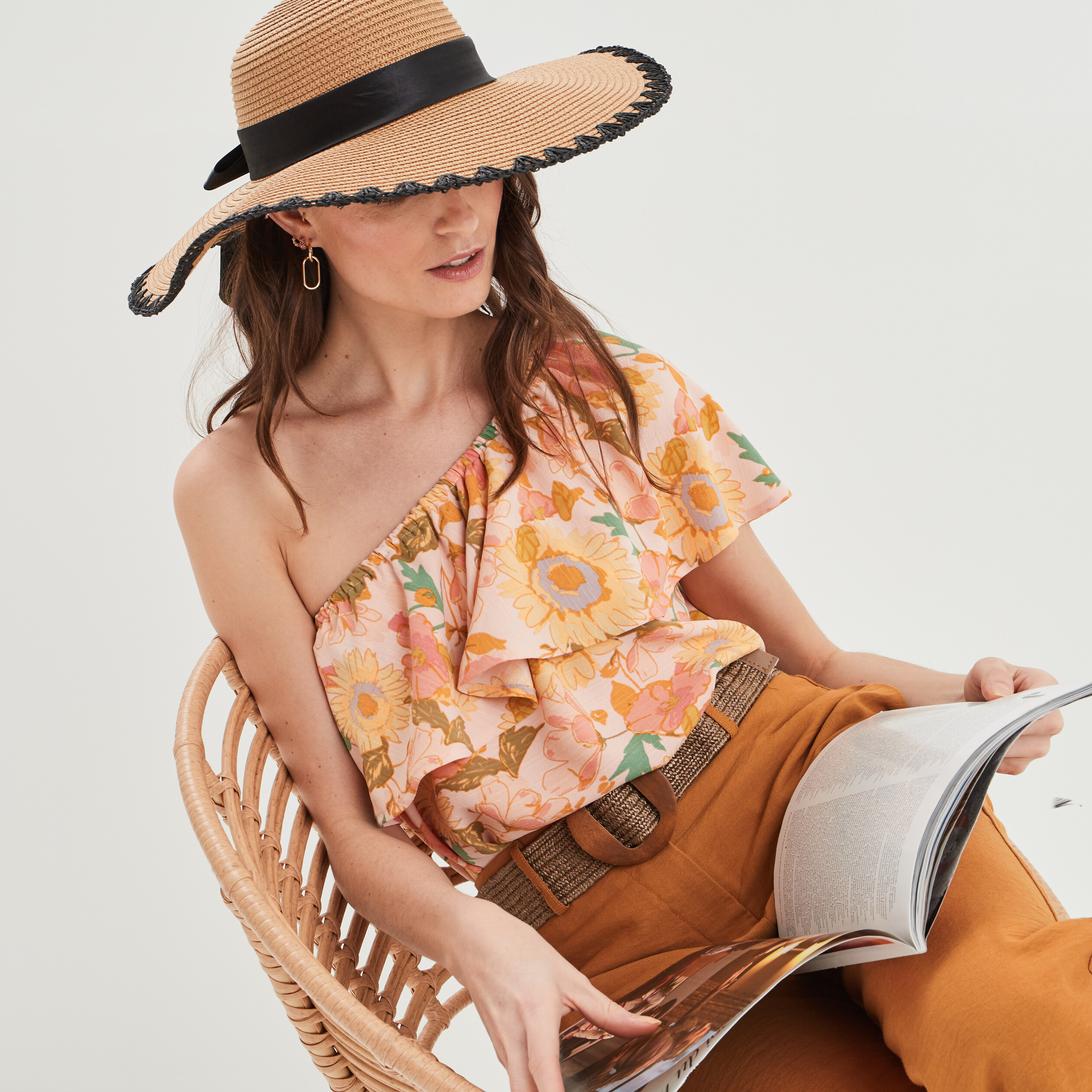 Blouse asymétrique ecru femme | La Halle