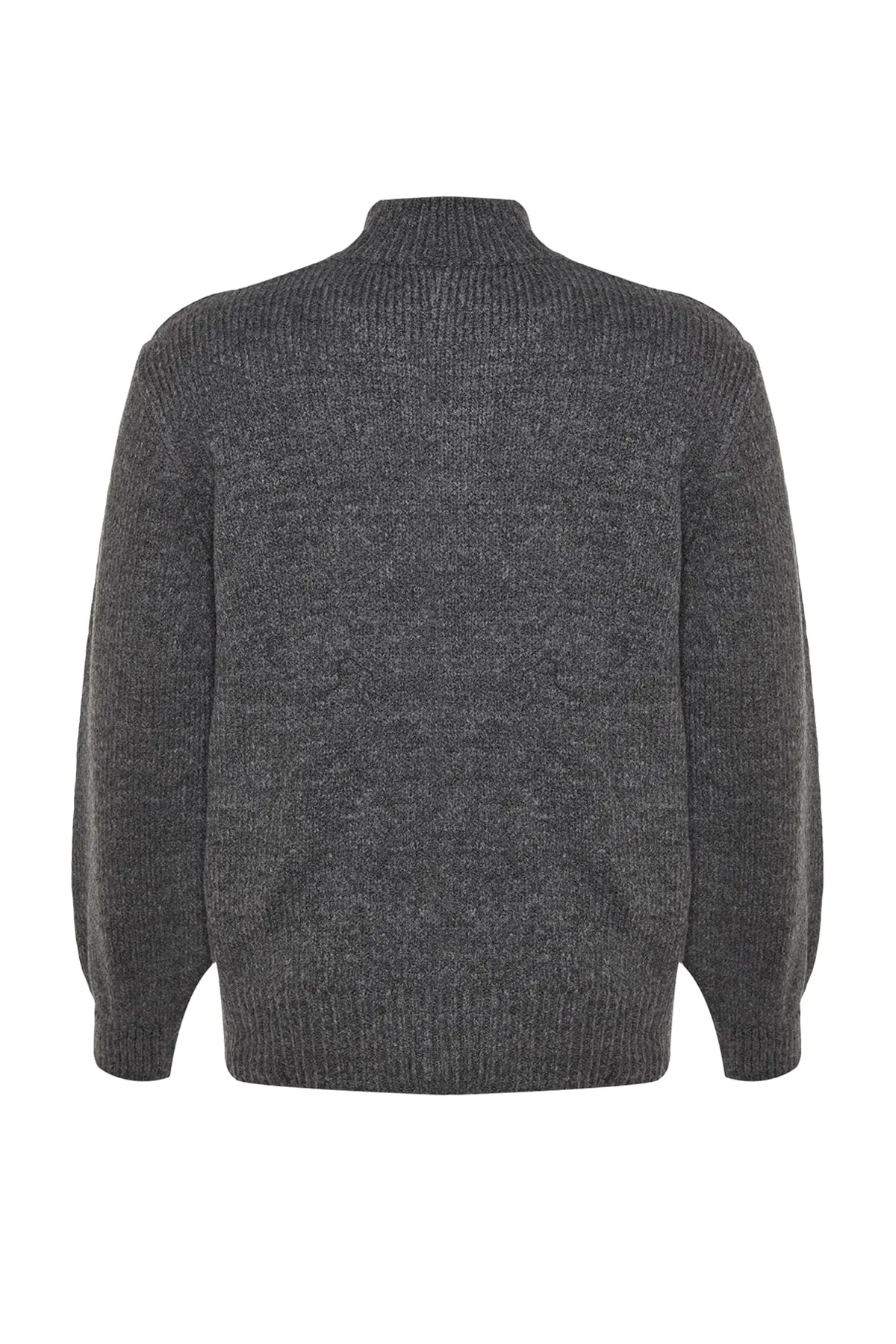 Trendyol Curve  Anthrazitfarbener Cardigan mit Knopfverschluss TBBAW24AV00019