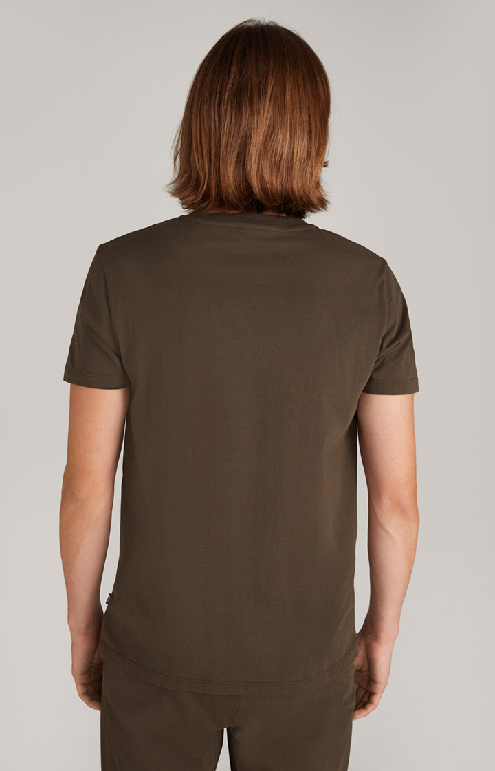 Loungewear T-Shirt in Dunkelgrün-Braun