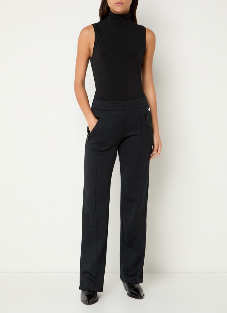 Pantaloni de trening Zadig&Voltaire Chill cu talie medie, croială dreaptă și logo brodat.
