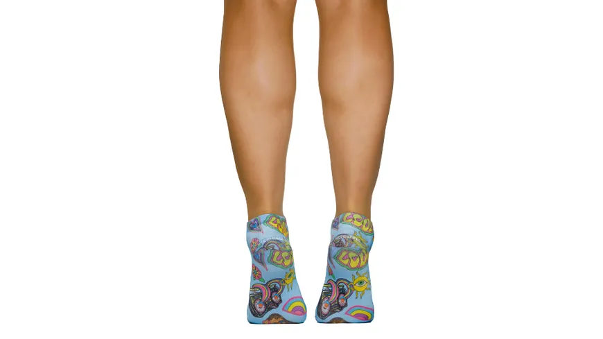 wigglesteps Damen Sneaker Socken PIECE BUS Light Blue