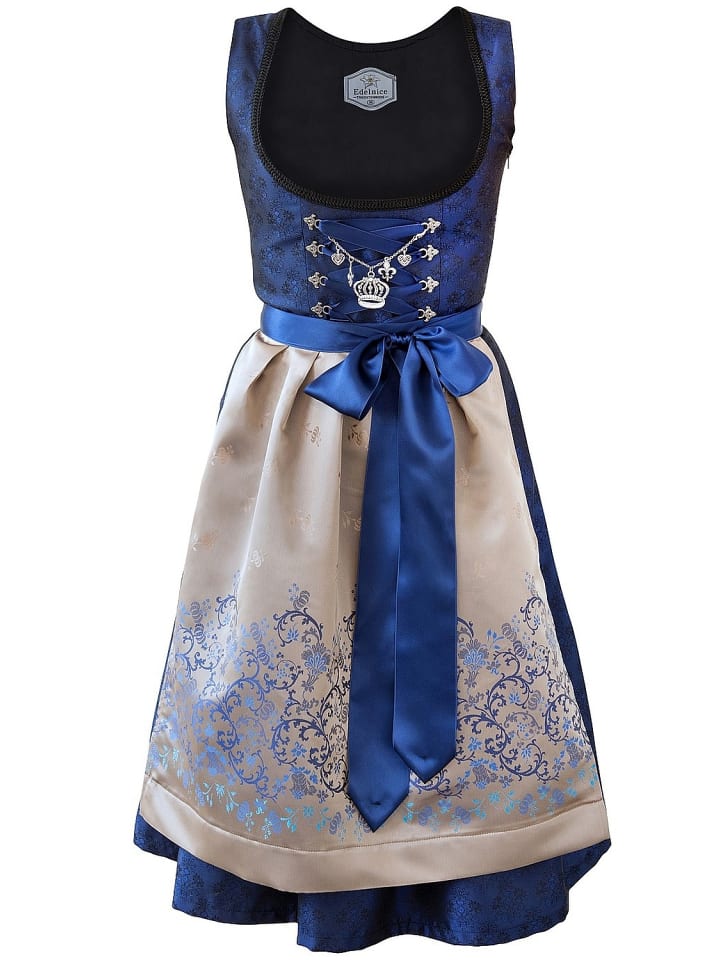 Edelnice Midi Dirndl 2-teilig in blau, gold günstig kaufen