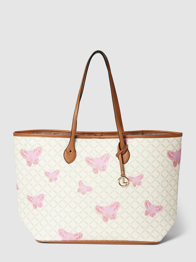 Shopper mit Allover-Muster Modell 'FILIBERTA' in ecru