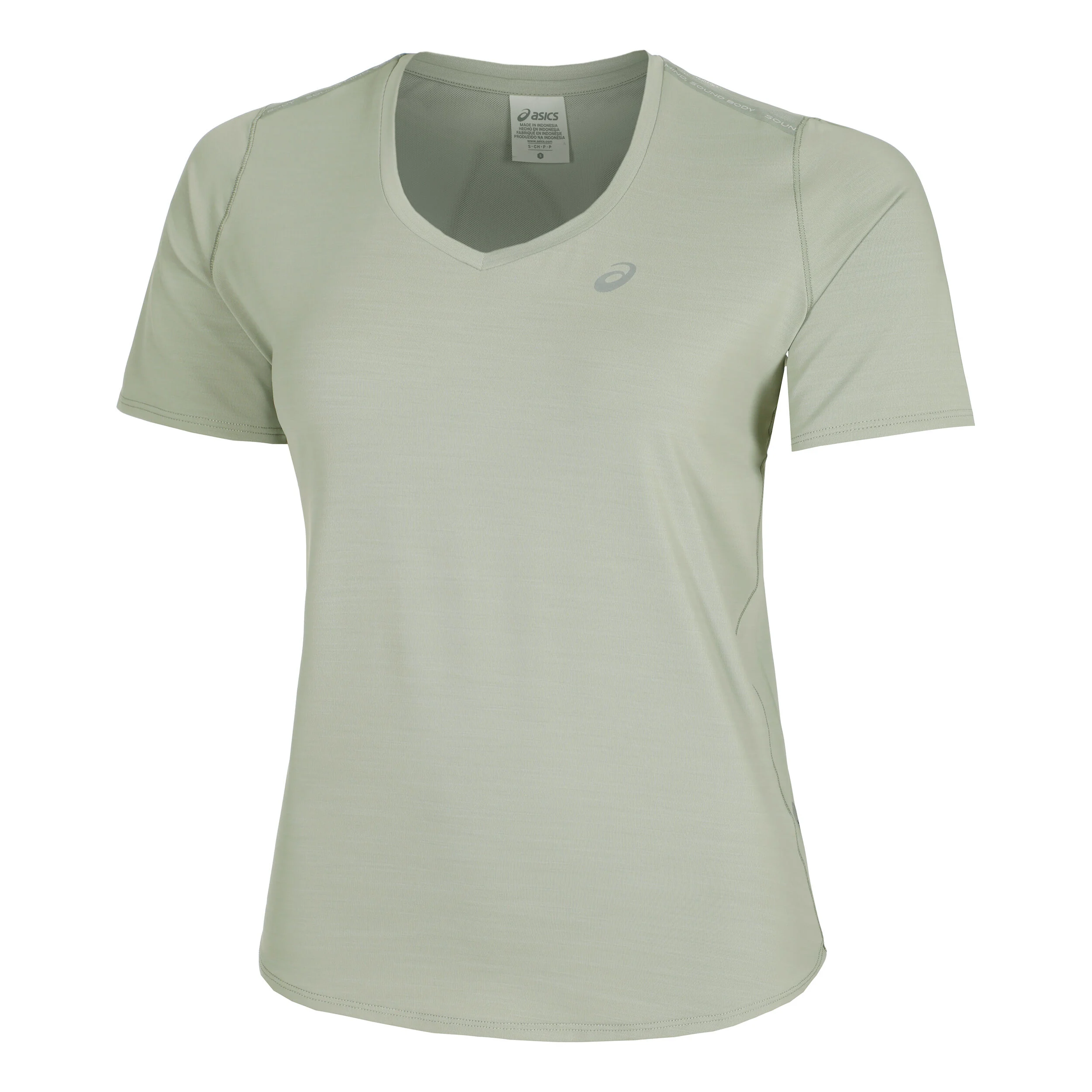 Road V-Neck Laufshirt Damen - Oliv