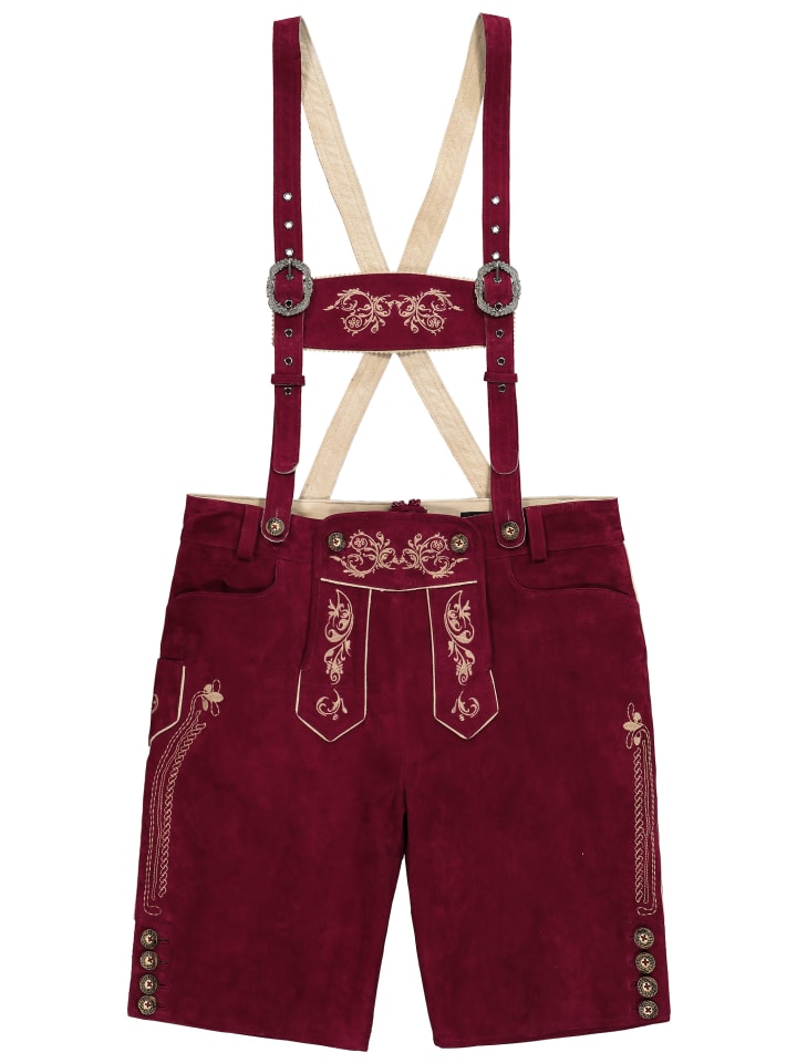 JP1880 Lederhose in dunkel kirschrot günstig kaufen