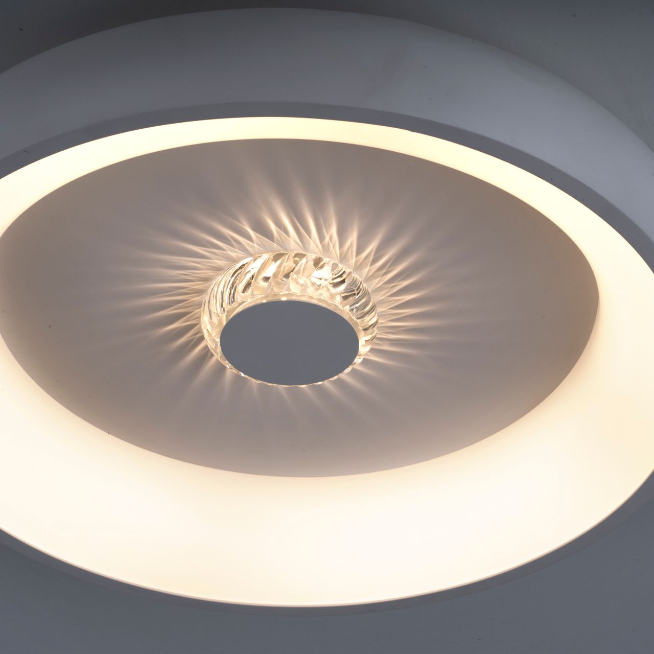 JUST LIGHT LED Deckenleuchte VERTIGO, CCT, dimmbar, Fernbedienung, Ø46,5 cm, Kristall-Effekt