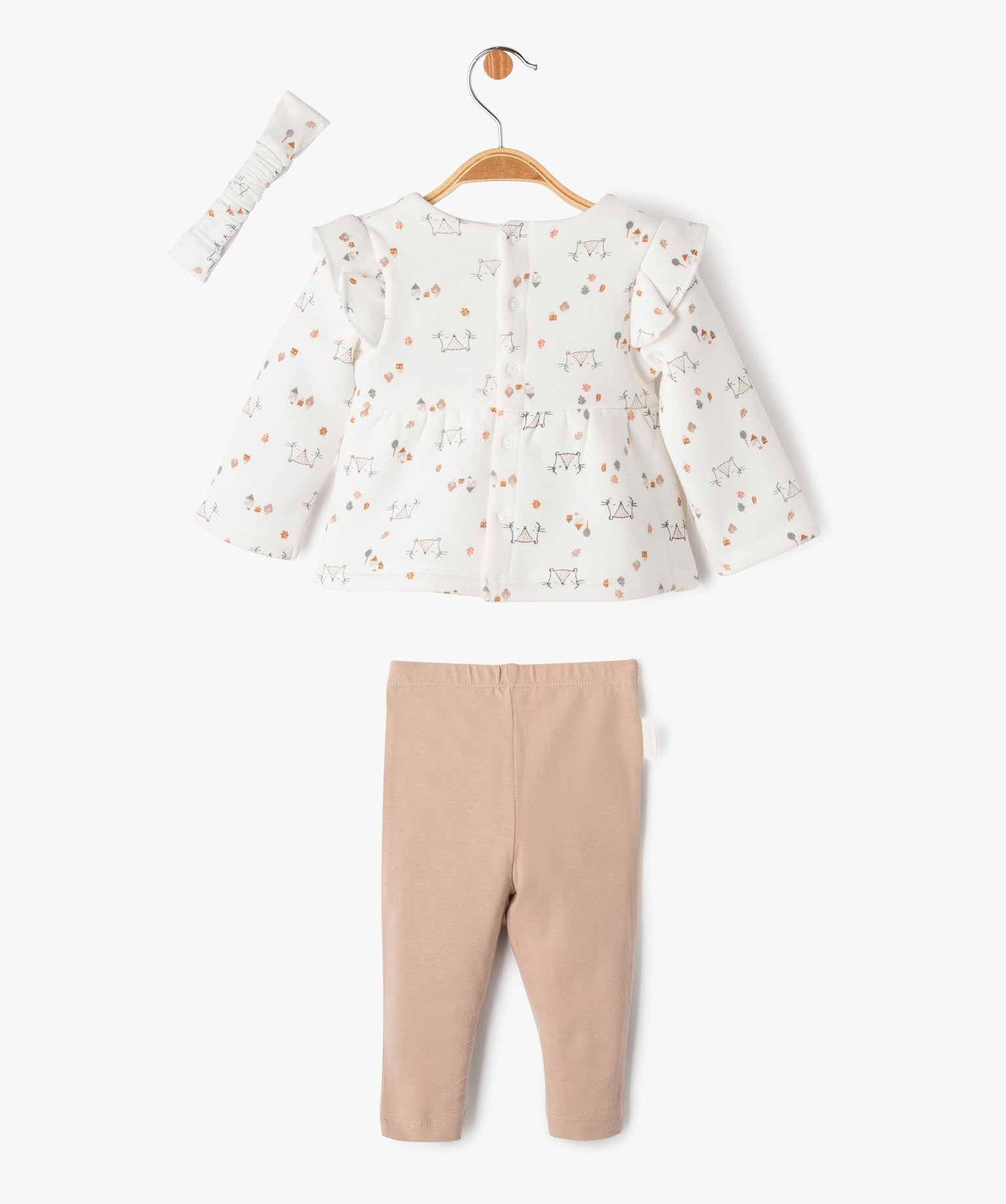 Ensemble 3 pièces bébé fille - Petit Béguin ecru | GEMO