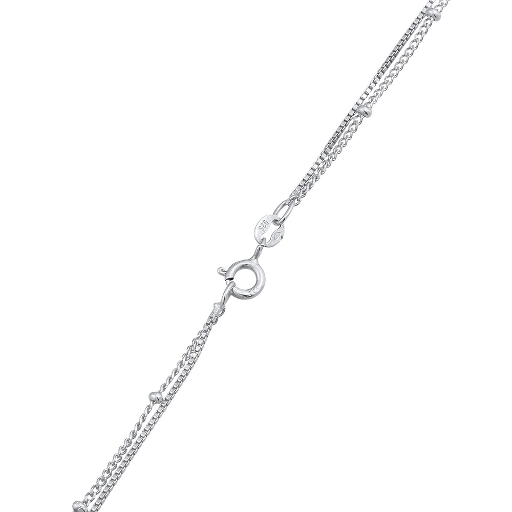 Elli Elli Collier Femmes Boule Plaquette Pendentif Martelé Couches de 2 en Argent Ster collier