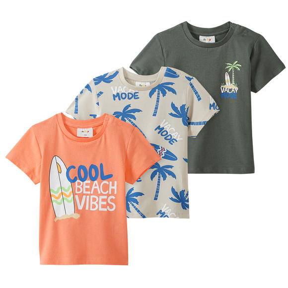 3 Baby T-Shirts in verschiedenen Dessins