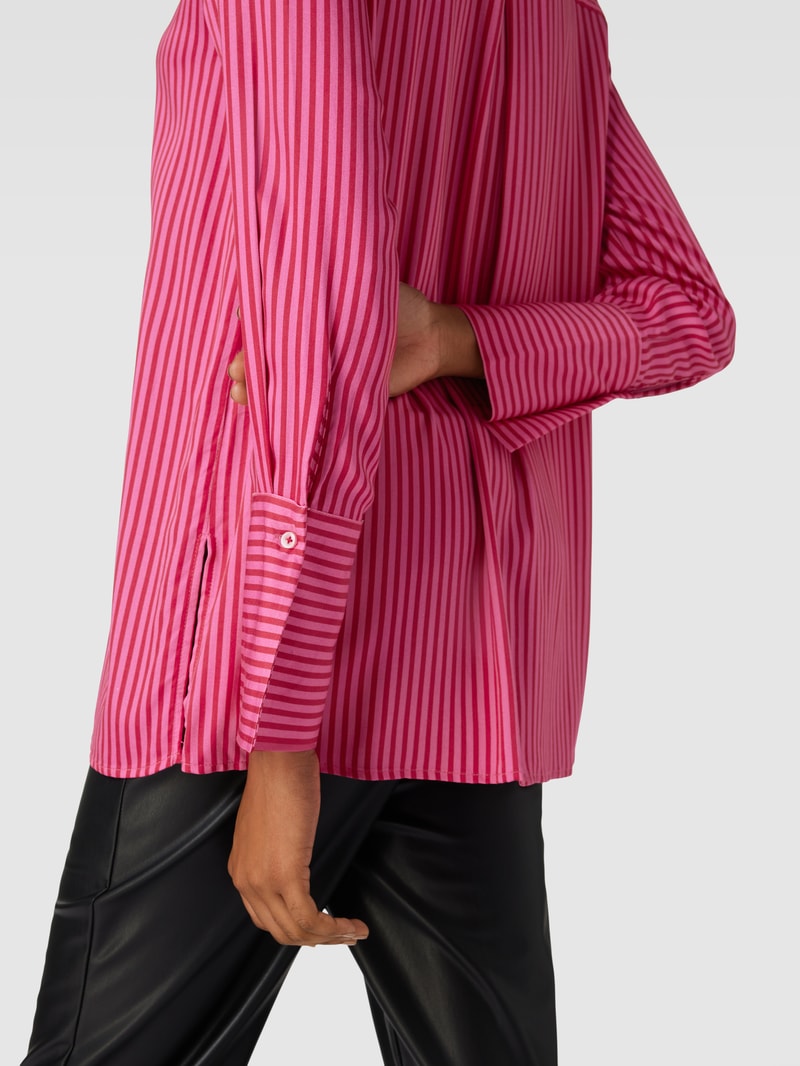 Hemdbluse mit Streifenmuster aus Viskose in pink