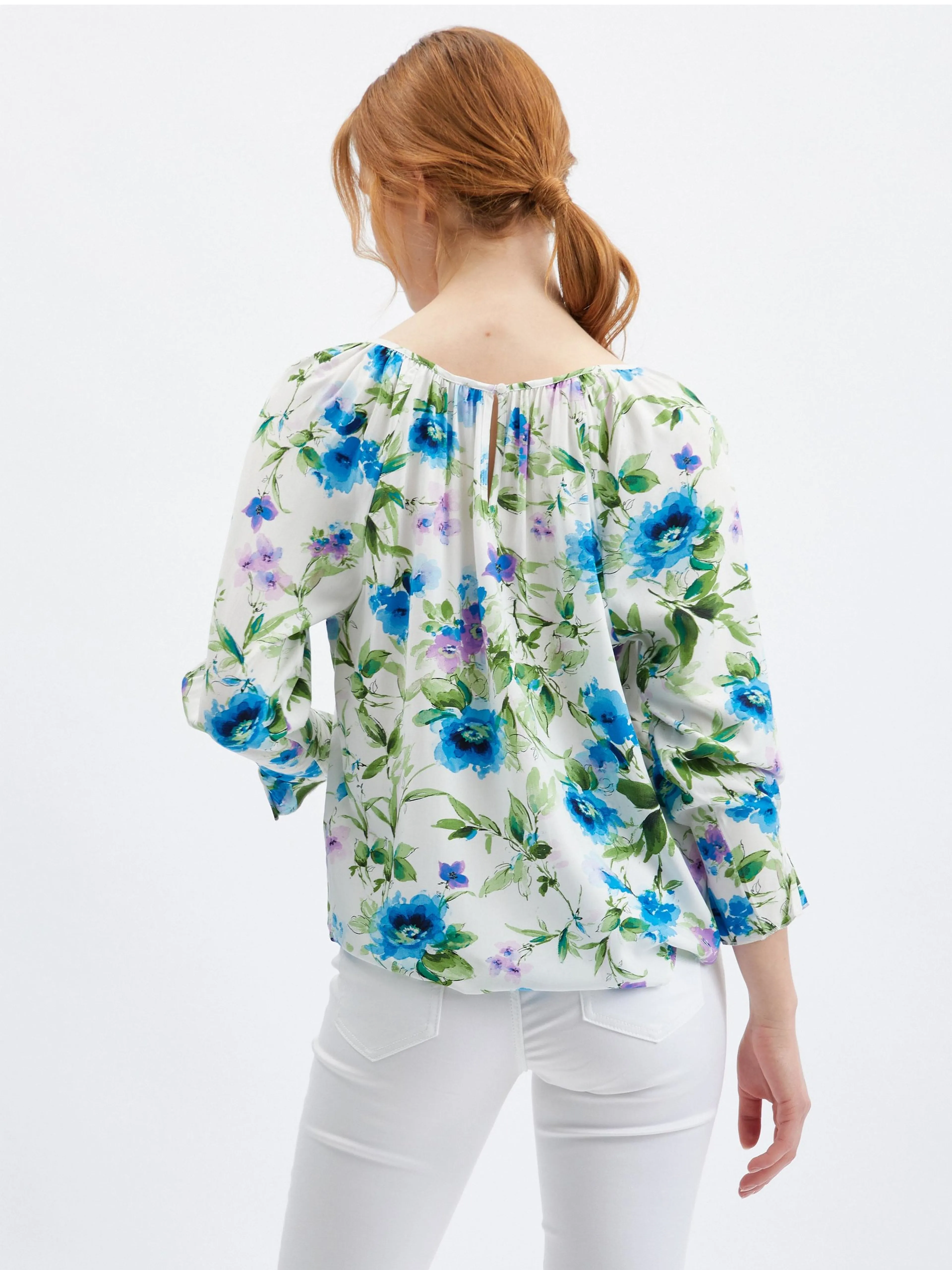 Lila und cremefarbene Damenbluse ORSAY