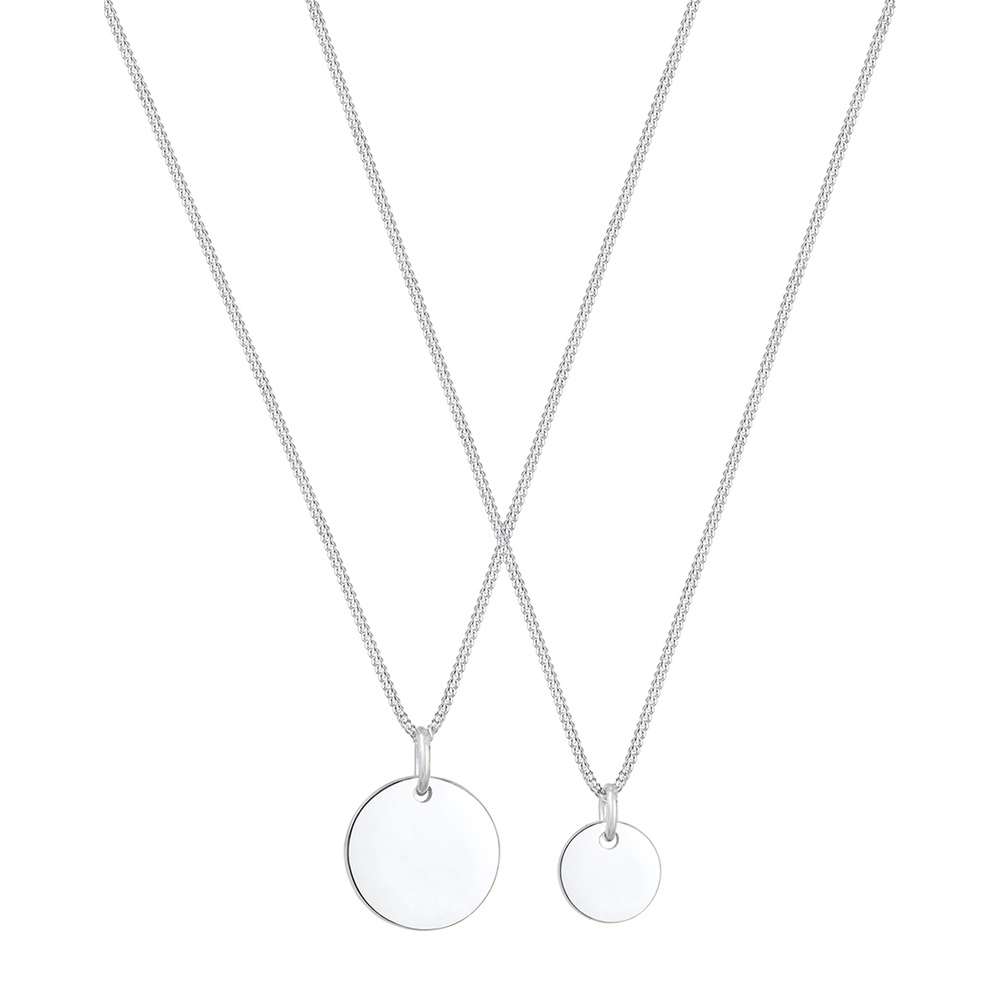 Elli Elli Collier Pendentif de Plaquette Mère et Enfant Ensemble Basic Trend Collier F Bijoux