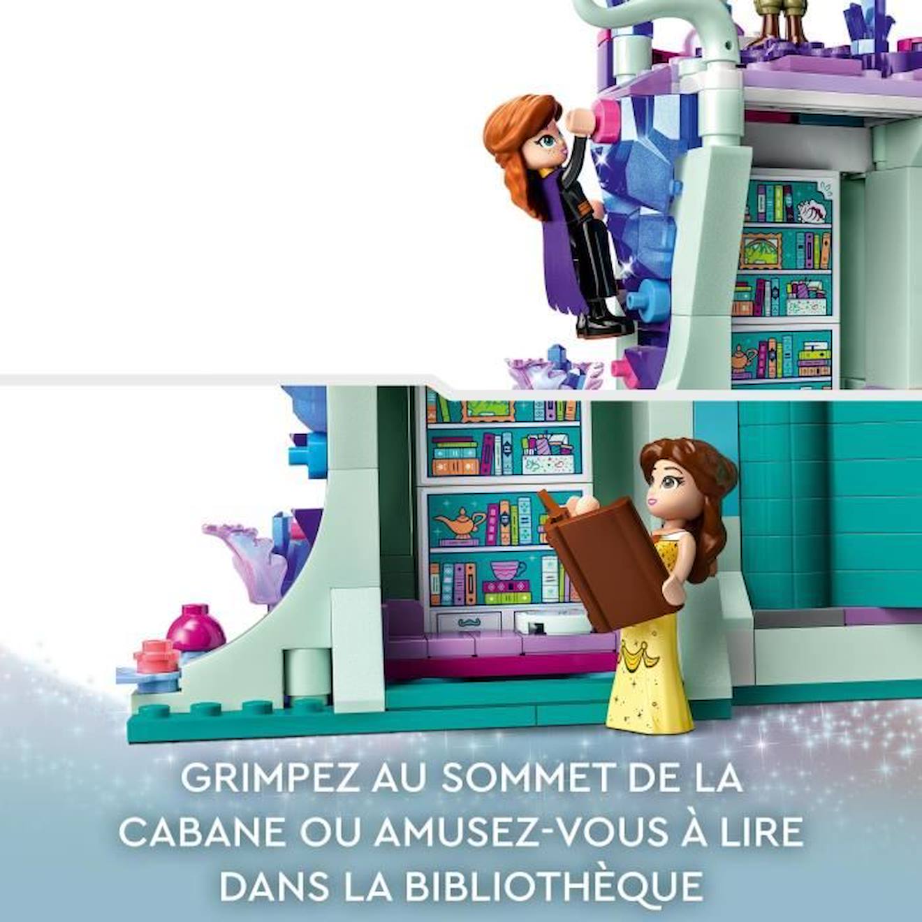 LEGO® DS 43215 La Cabane Enchantée dans l’Arbre, avec 13 Mini-Poupées dont Princesse Jasmine et Elsa bleu