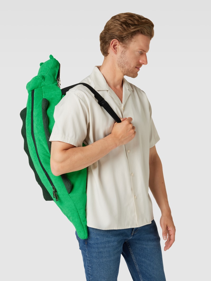 Rucksack aus Frottee mit Zier-Applikationen Modell 'TERRY' in grün