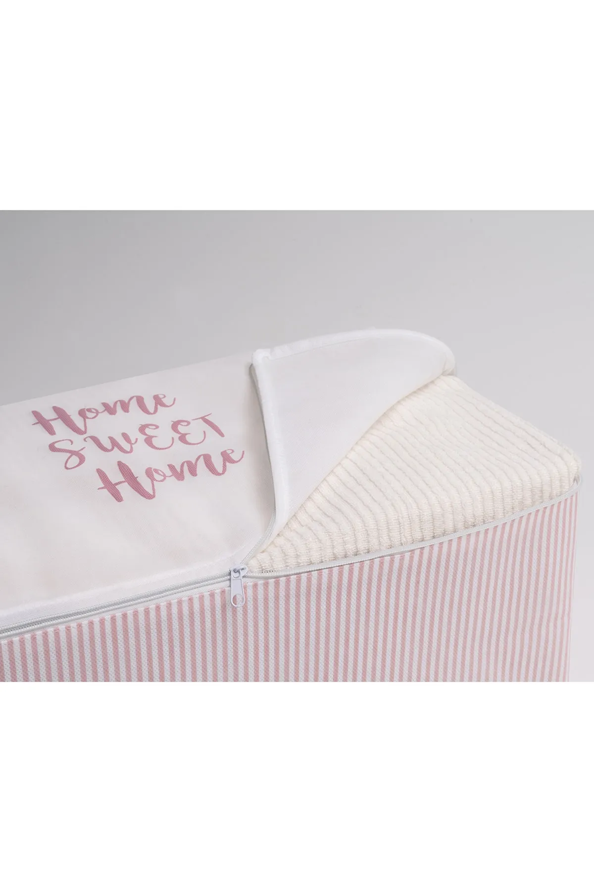 Ocean Home Textile  5 Stück kleine, rosa gestreifte Bettgestelle, Koffer-Organizer, Aufbewahrungstasche, 30 x 22 x 18
