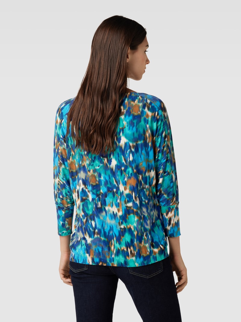 Longsleeve mit U-Ausschnitt in petrol