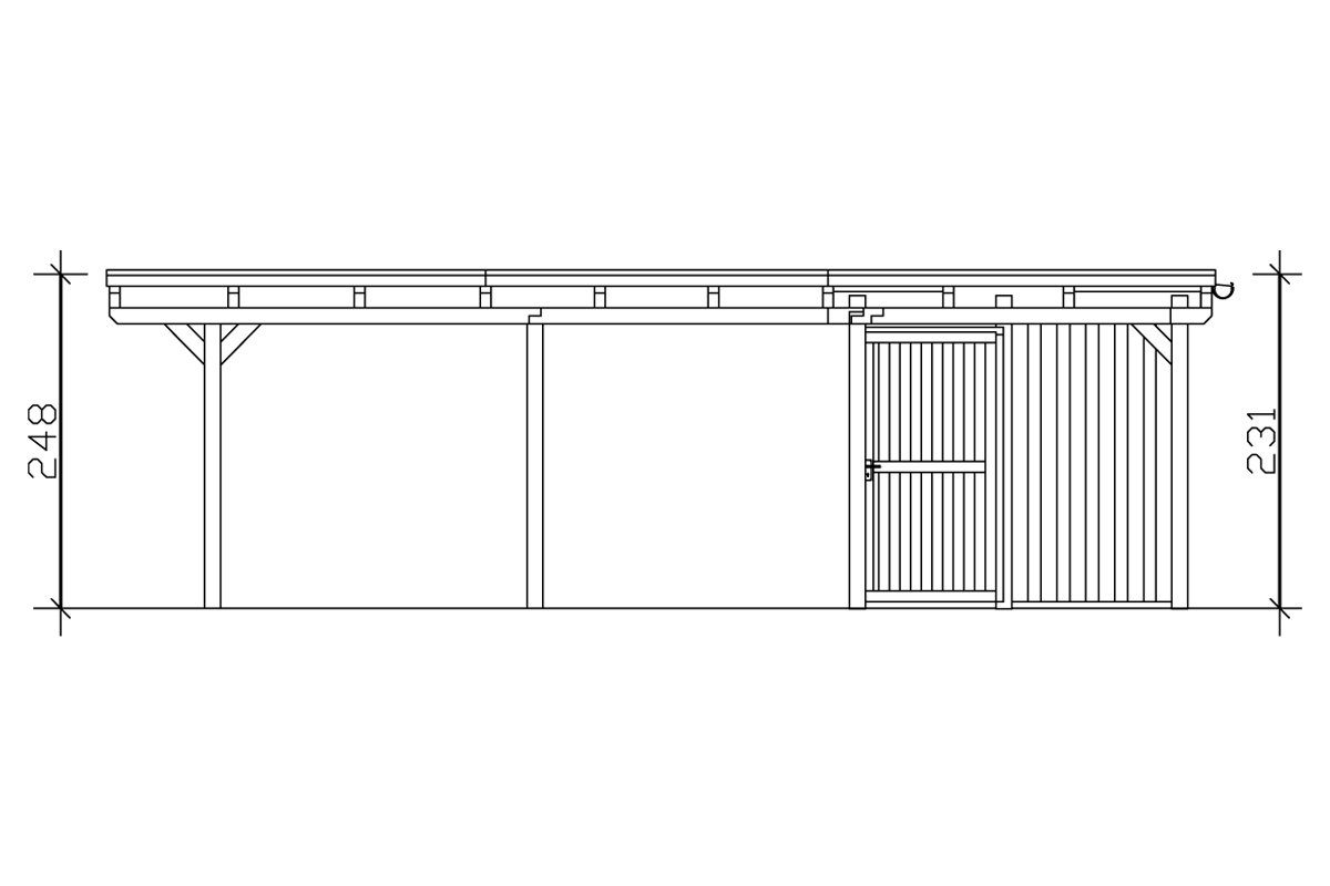 Skanholz Doppelcarport Emsland, BxT: 613x846 cm, 223 cm Einfahrtshöhe