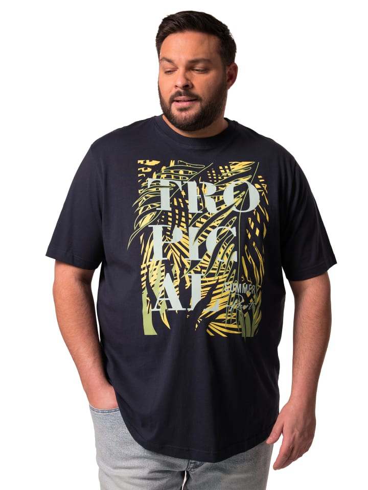 Men Plus Kurzarm T-Shirt in navy blau günstig kaufen