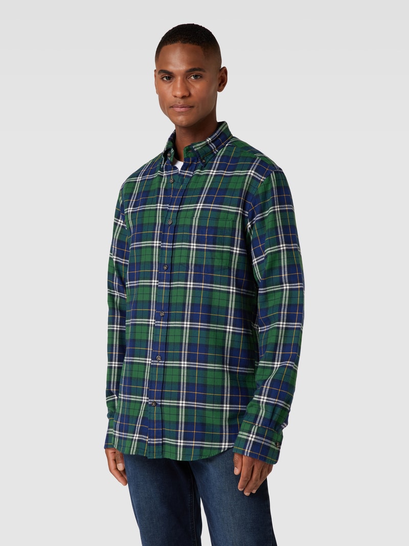 Regular Fit Freizeithemd mit Tartan-Karo in grün