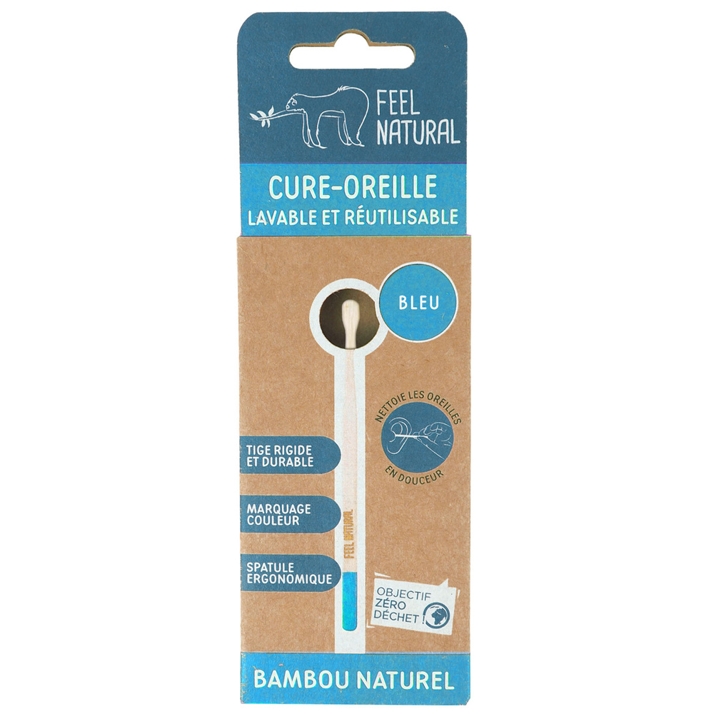 feel natural Cure-Oreilles en bambou 4 coloris aléato ires Cure-oreilles