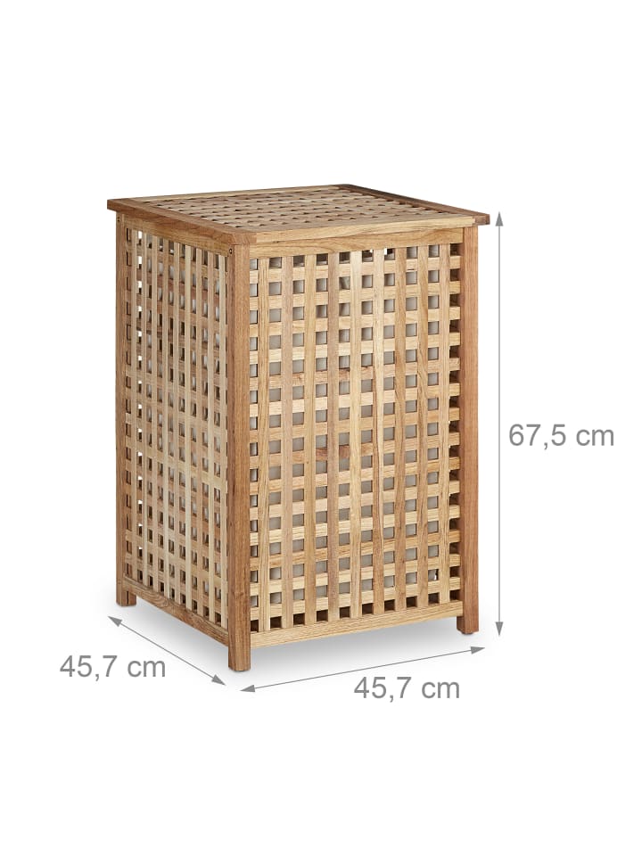 relaxdays Wäschesammler in Natur - (B)46 x (H)67,5 x (T)46 cm günstig kaufen onesize